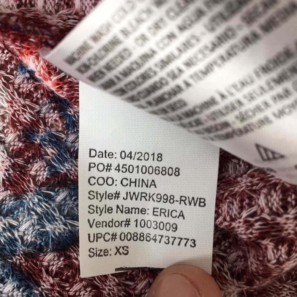 William Rast Burgundy Floral Waffle Knit Top - Picture 7 of 10